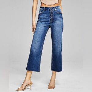 And Now This Women's Cotton Cropped Wide-Leg Jeans